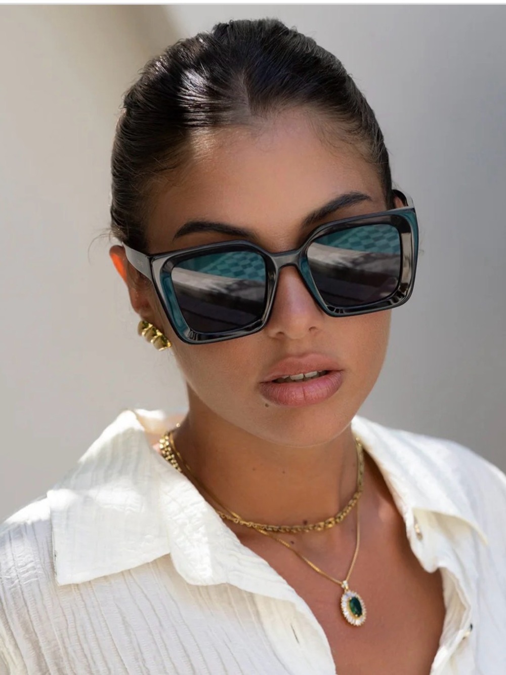 Freyrs Coco Women's Fashion Square Sunglasses in Black